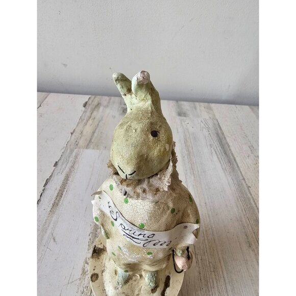 Vintage Nicole Sayre Easter Bunny rabbit spring statue figurine decor container - Picture 2 of 11